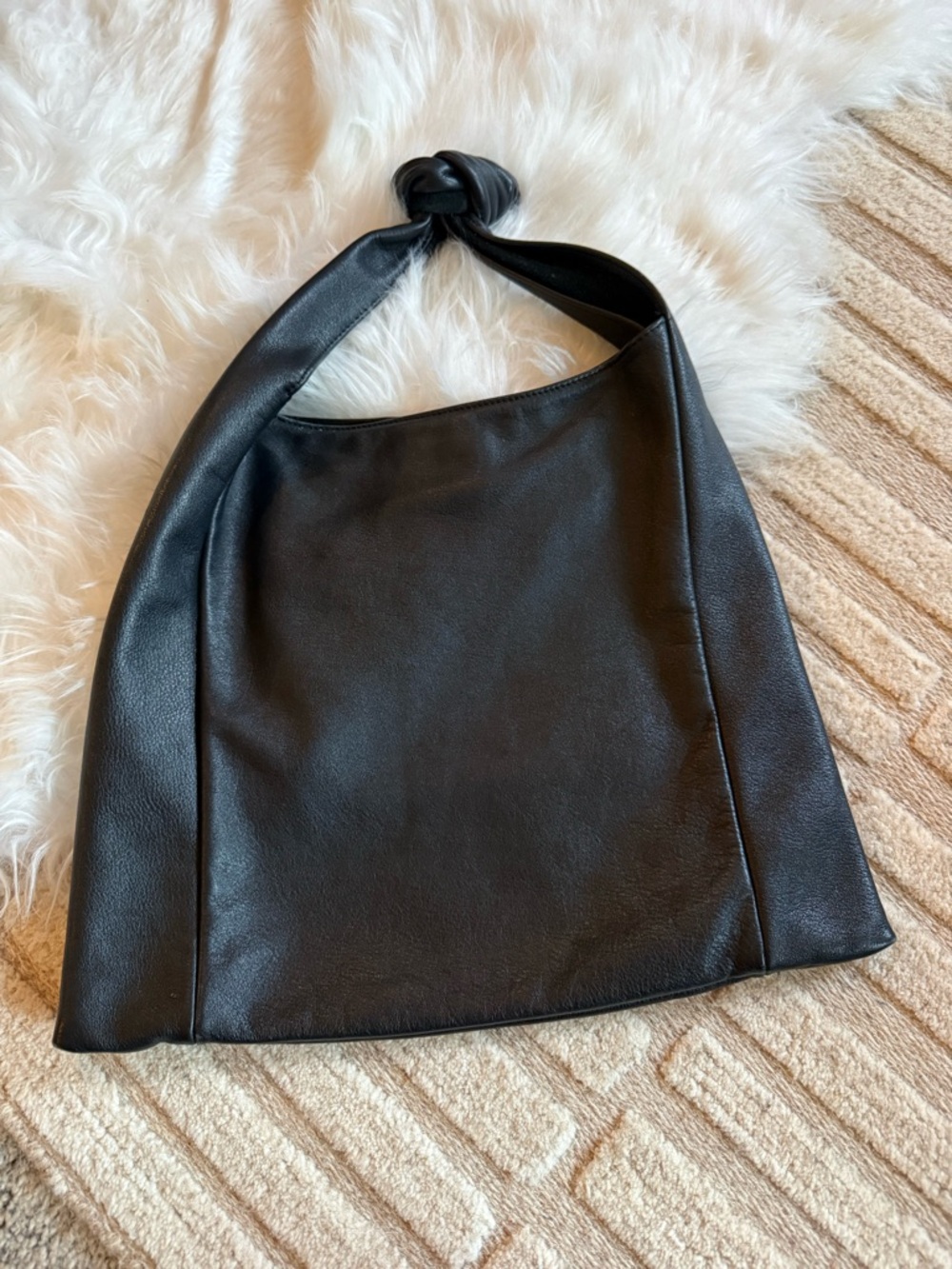 Monserat de Luca bag from Anthropologie leatherBlack Knotted-Handle Shoulder Bag